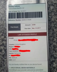 A Galaxy S7 frozen by Android ransomware