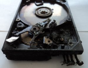 burned hard drive